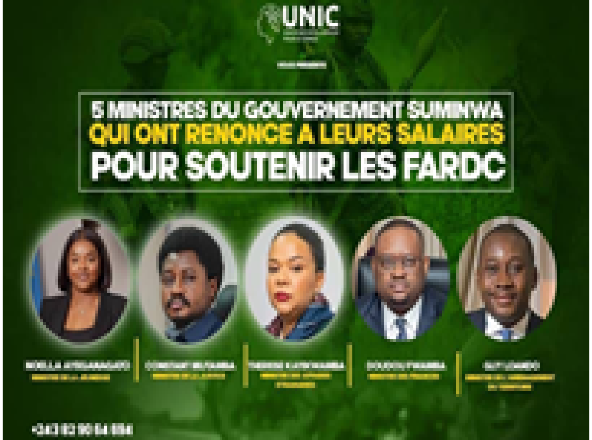 Agression rwandaise :Voici les 5 Ministres qui ont cédé leurs salaires en soutien aux FARDC